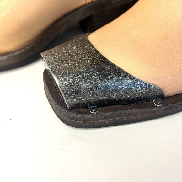 We The Free Leather Beau Tall Rider Boots Metal Toe in Fawn Tan NIB VERY RARE - Picture 3 of 14